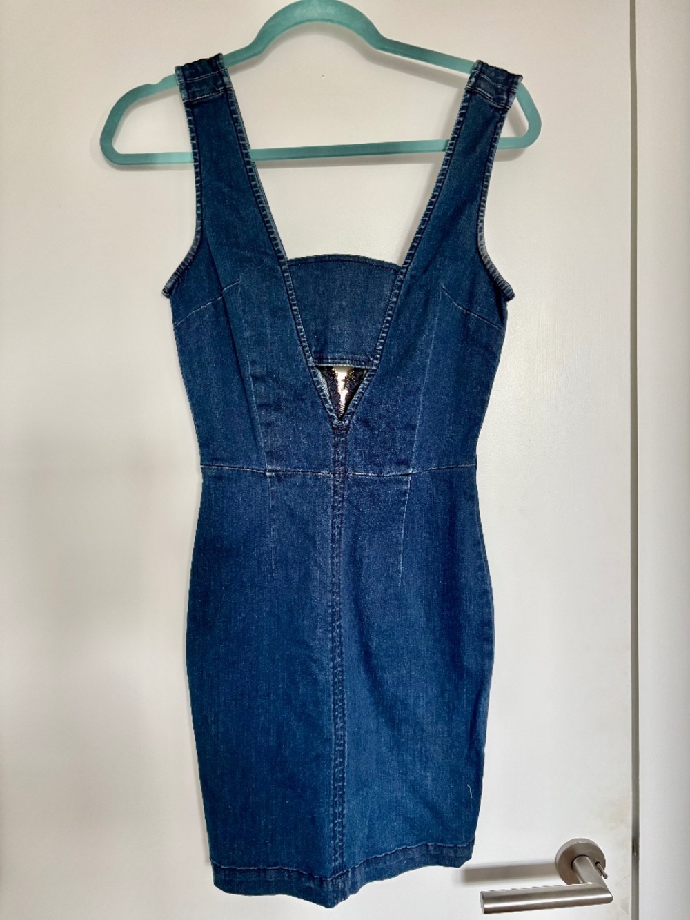 Bebe Denim Bodycon Mini Dress